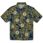 Indiana Pacers Hawaiian Shirt - Leaf Outline | Hula Hawaiian Shirts