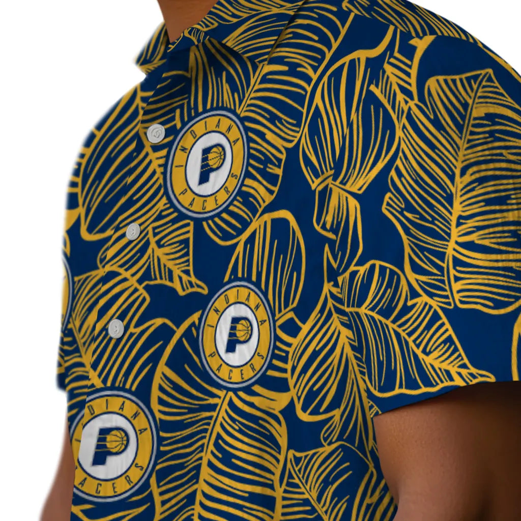Indiana Pacers Hawaiian Shirt - Leaf Outline | Hula Hawaiian Shirts