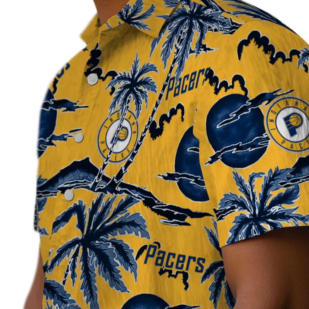 Indiana Pacers Hawaiian Shirt - Palm Sunset | Hula Hawaiian Shirts