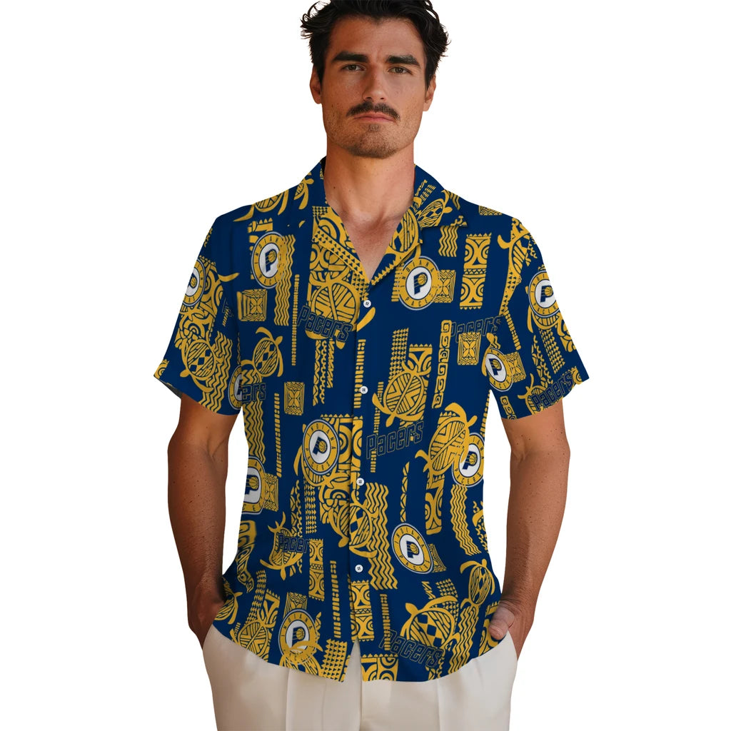 Indiana Pacers Hawaiian Shirt - Turtle Lines | Hula Hawaiian Shirts