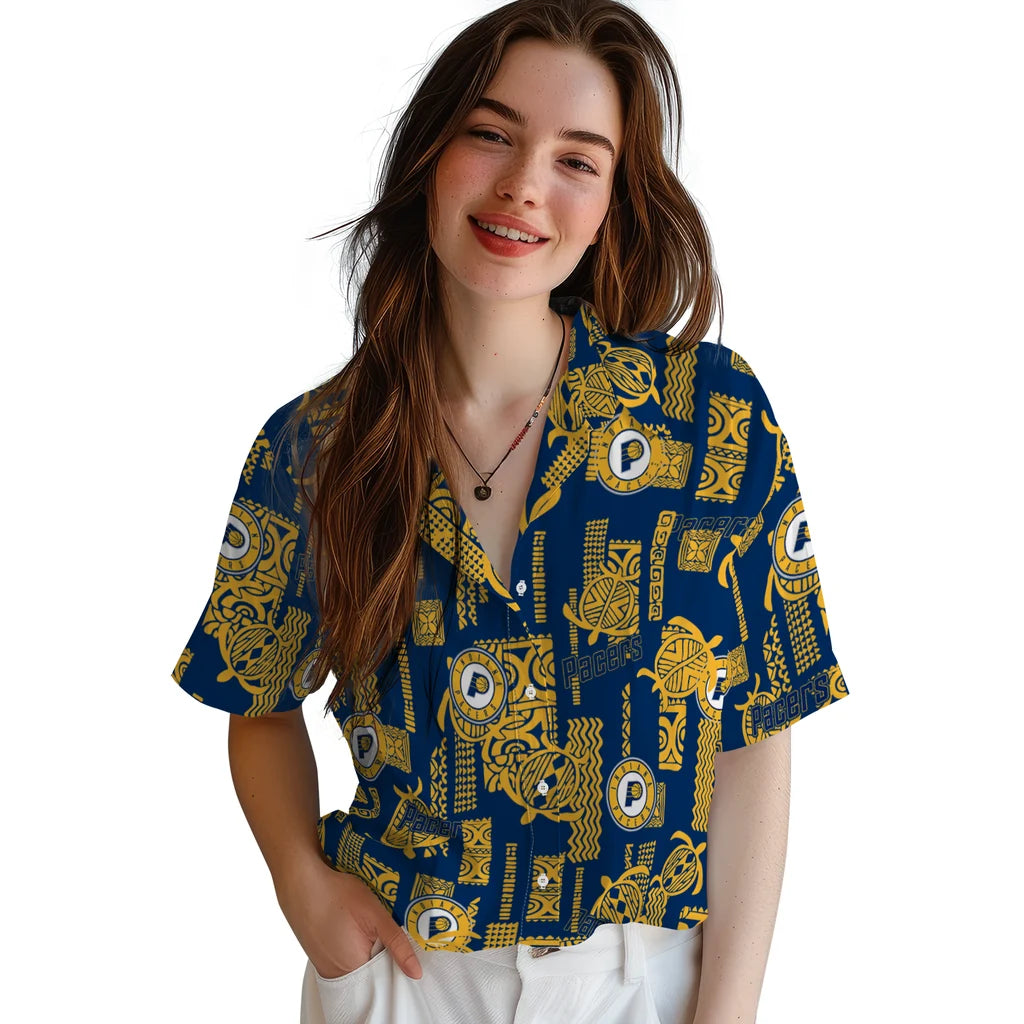 Indiana Pacers Hawaiian Shirt - Turtle Lines | Hula Hawaiian Shirts