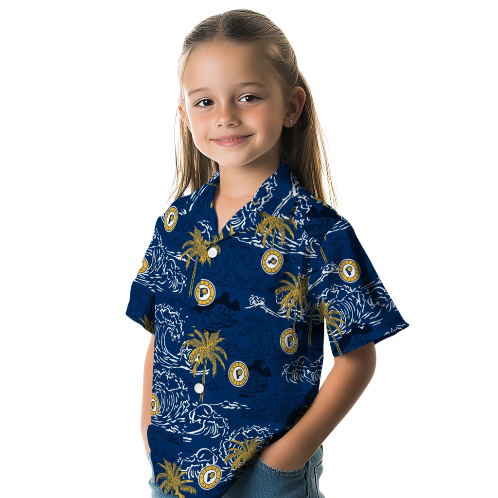 Indiana Pacers Hawaiian Shirt - Wave Palm | Hula Hawaiian Shirts