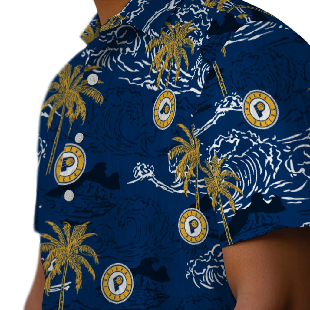 Indiana Pacers Hawaiian Shirt - Wave Palm | Hula Hawaiian Shirts