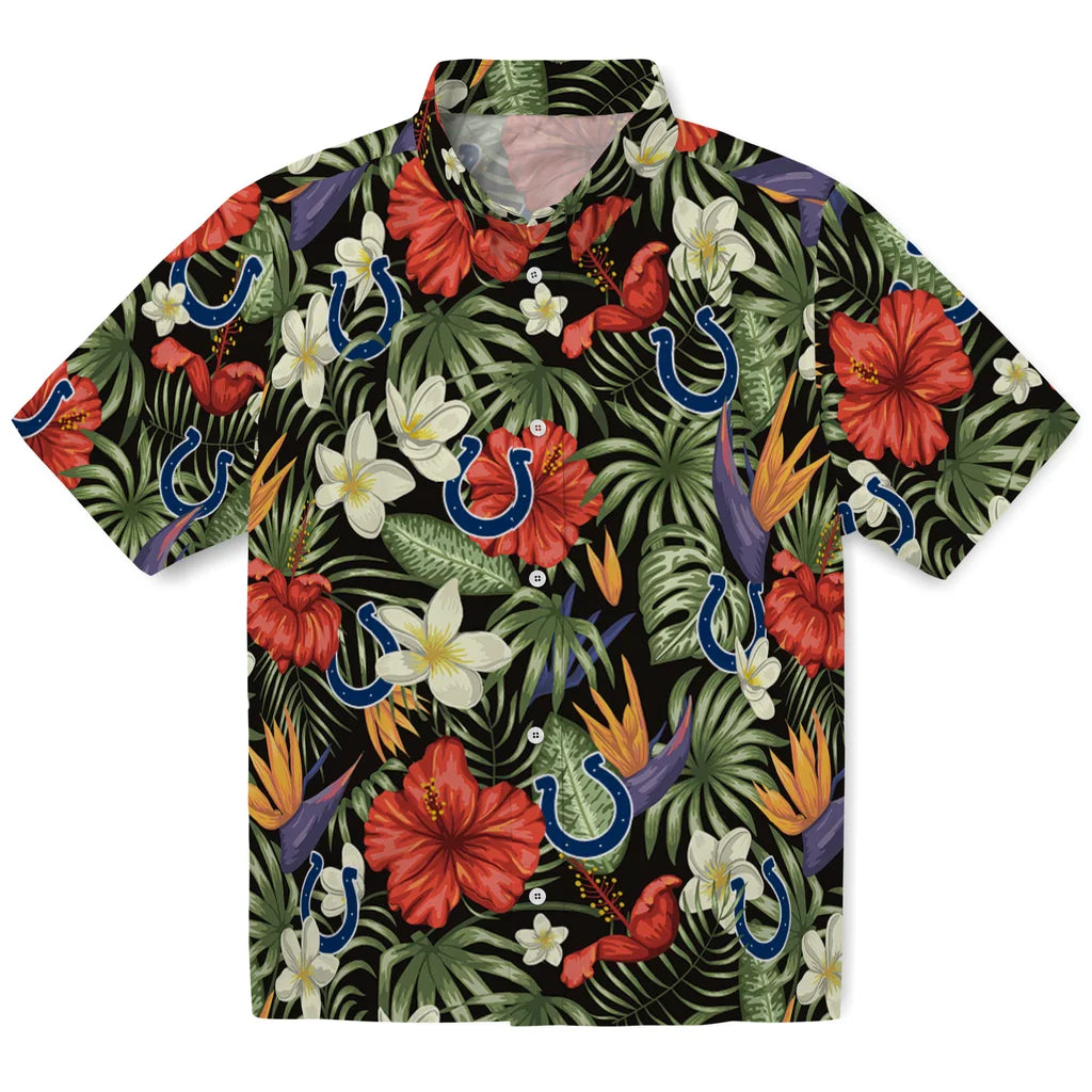 Indianapolis Colts Hawaiian Shirt - Hawaii Floral Hibiscus | Hula Hawaiian Shirts
