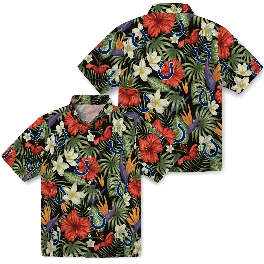Indianapolis Colts Hawaiian Shirt - Hawaii Floral Hibiscus | Hula Hawaiian Shirts