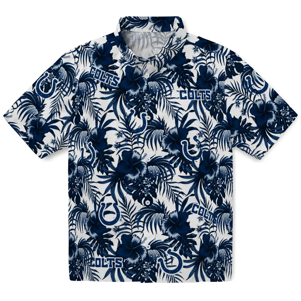 Indianapolis Colts Hawaiian Shirt - Hibiscus Exotic | Hula Hawaiian Shirts