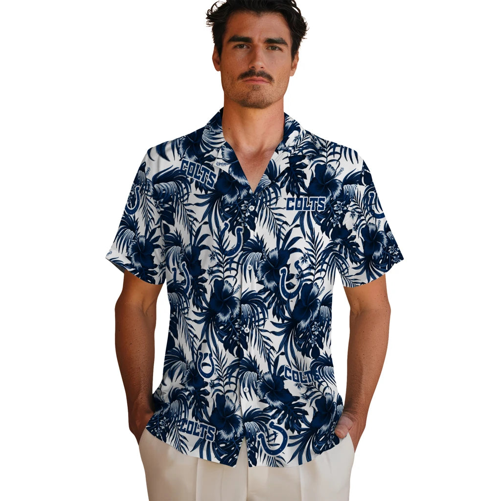 Indianapolis Colts Hawaiian Shirt - Hibiscus Exotic | Hula Hawaiian Shirts
