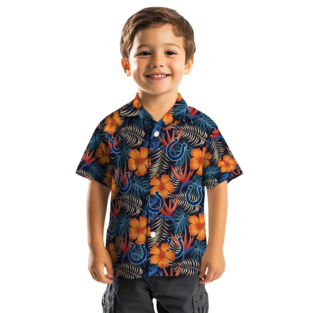 Indianapolis Colts Hawaiian Shirt - Hibiscus Foliage | Hula Hawaiian Shirts