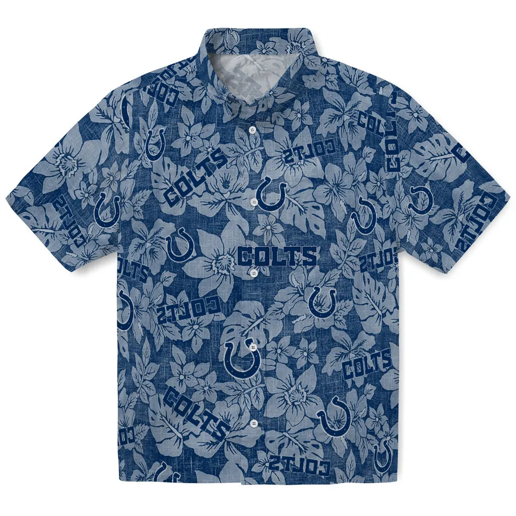 Indianapolis Colts Hawaiian Shirt - Hibiscus Oasis | Hula Hawaiian Shirts