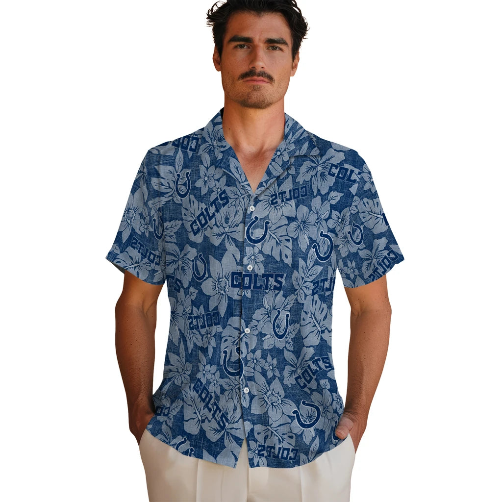 Indianapolis Colts Hawaiian Shirt - Hibiscus Oasis | Hula Hawaiian Shirts