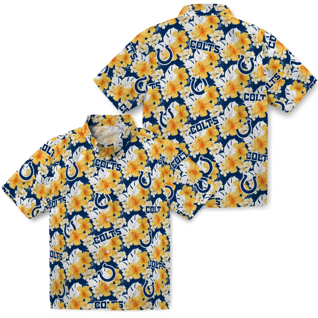 Indianapolis Colts Hawaiian Shirt - Hibiscus Tropics | Hula Hawaiian Shirts