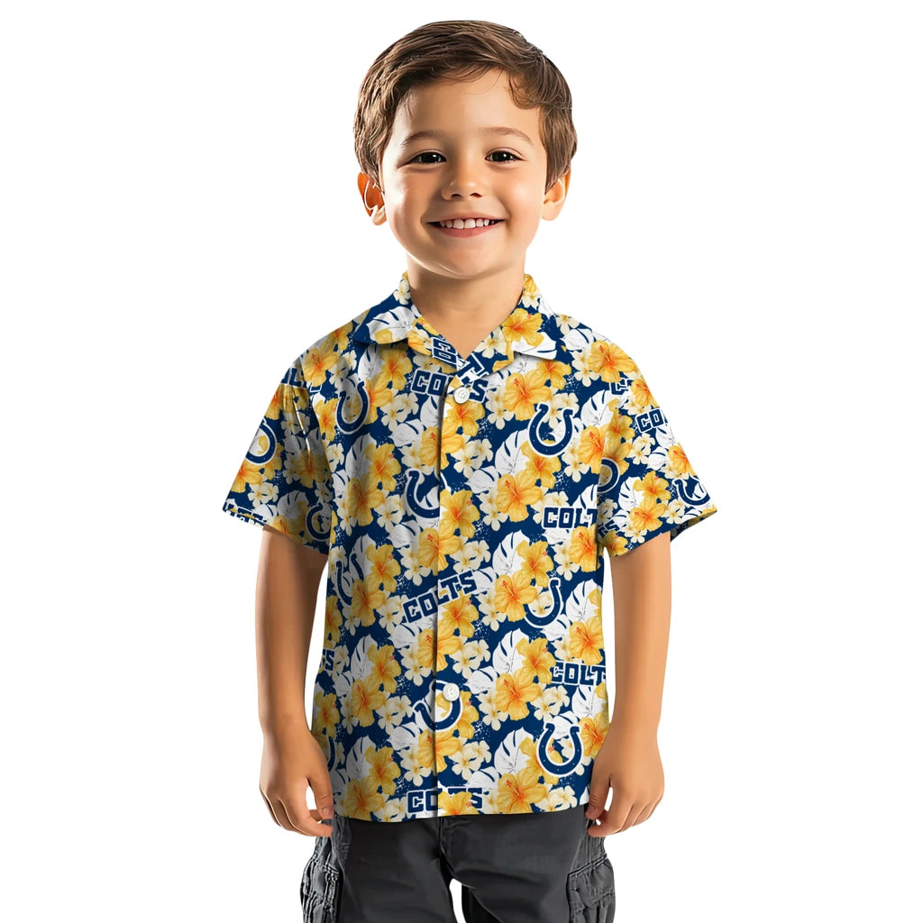 Indianapolis Colts Hawaiian Shirt - Hibiscus Tropics | Hula Hawaiian Shirts