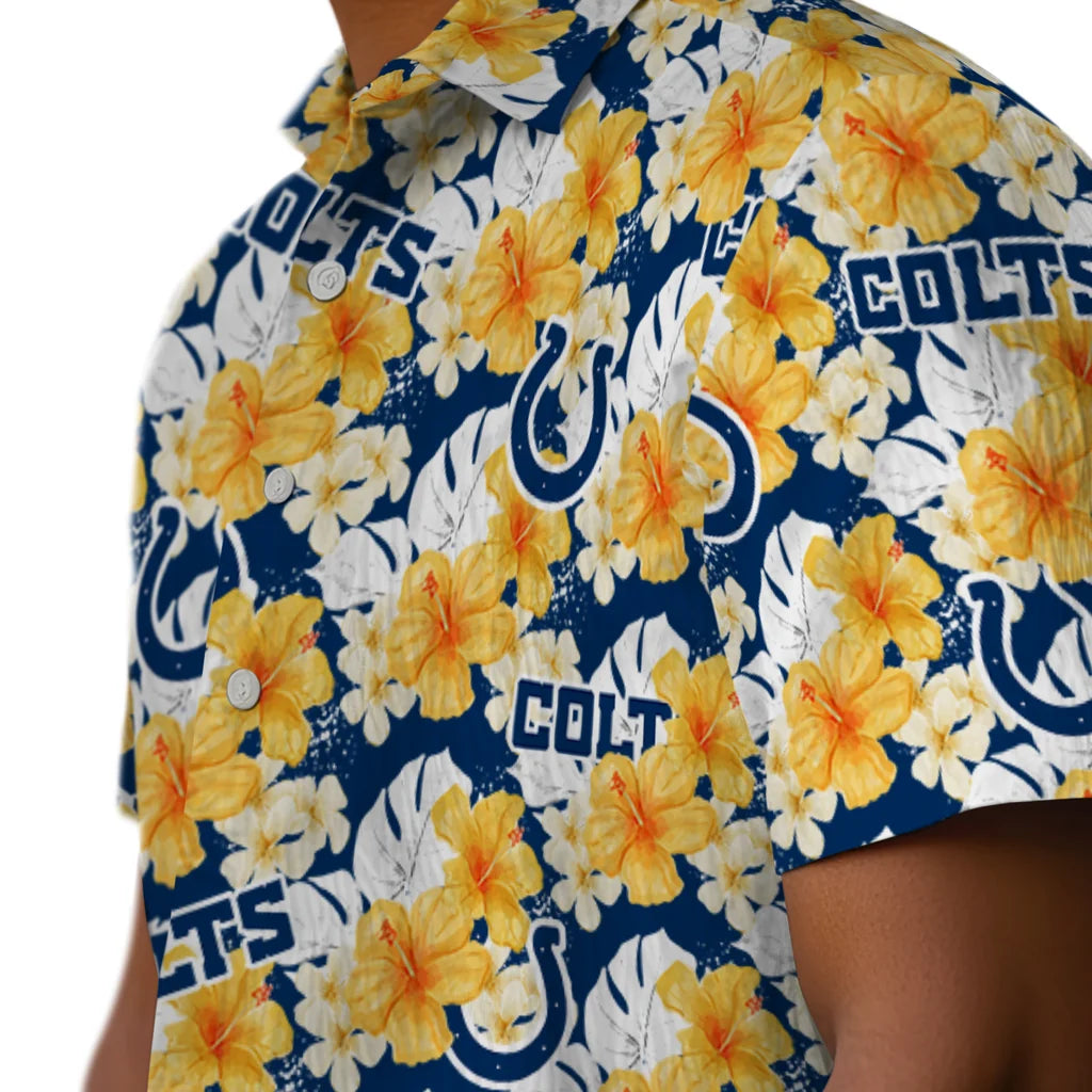 Indianapolis Colts Hawaiian Shirt - Hibiscus Tropics | Hula Hawaiian Shirts