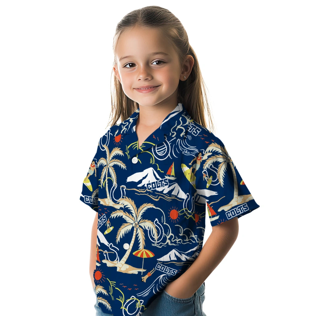 Indianapolis Colts Hawaiian Shirt - Palm Tree Island | Hula Hawaiian Shirts
