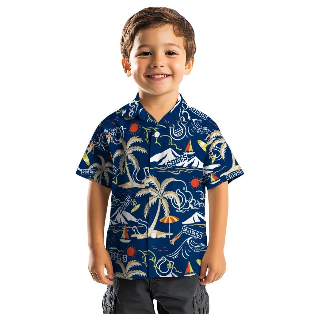 Indianapolis Colts Hawaiian Shirt - Palm Tree Island | Hula Hawaiian Shirts