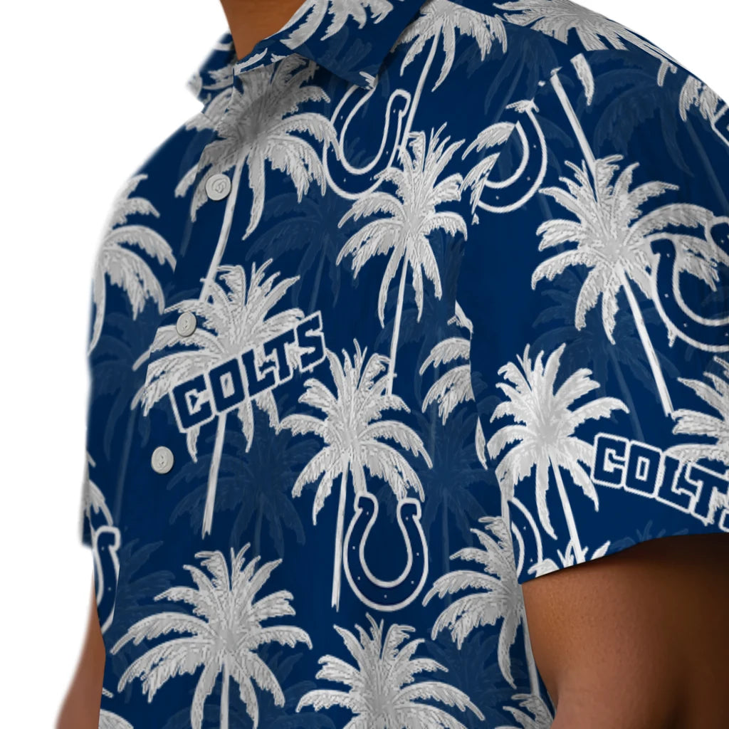 Indianapolis Colts Hawaiian Shirt - Palm Tree Motif | Hula Hawaiian Shirts