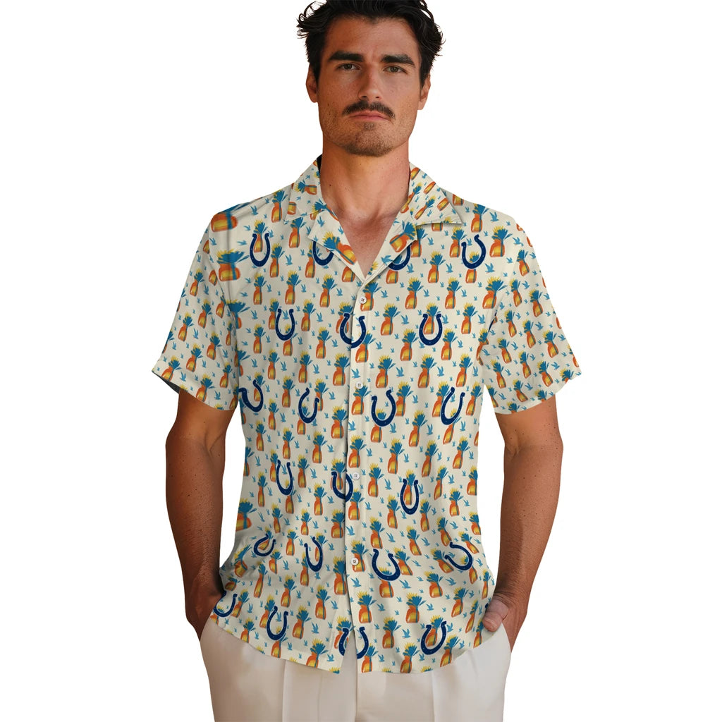 Indianapolis Colts Hawaiian Shirt - Pineapple Delight | Hula Hawaiian Shirts
