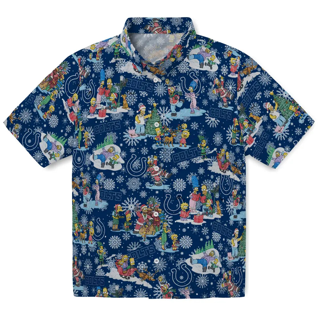 Indianapolis Colts Hawaiian Shirt - Simpsons Christmas | Hula Hawaiian Shirts