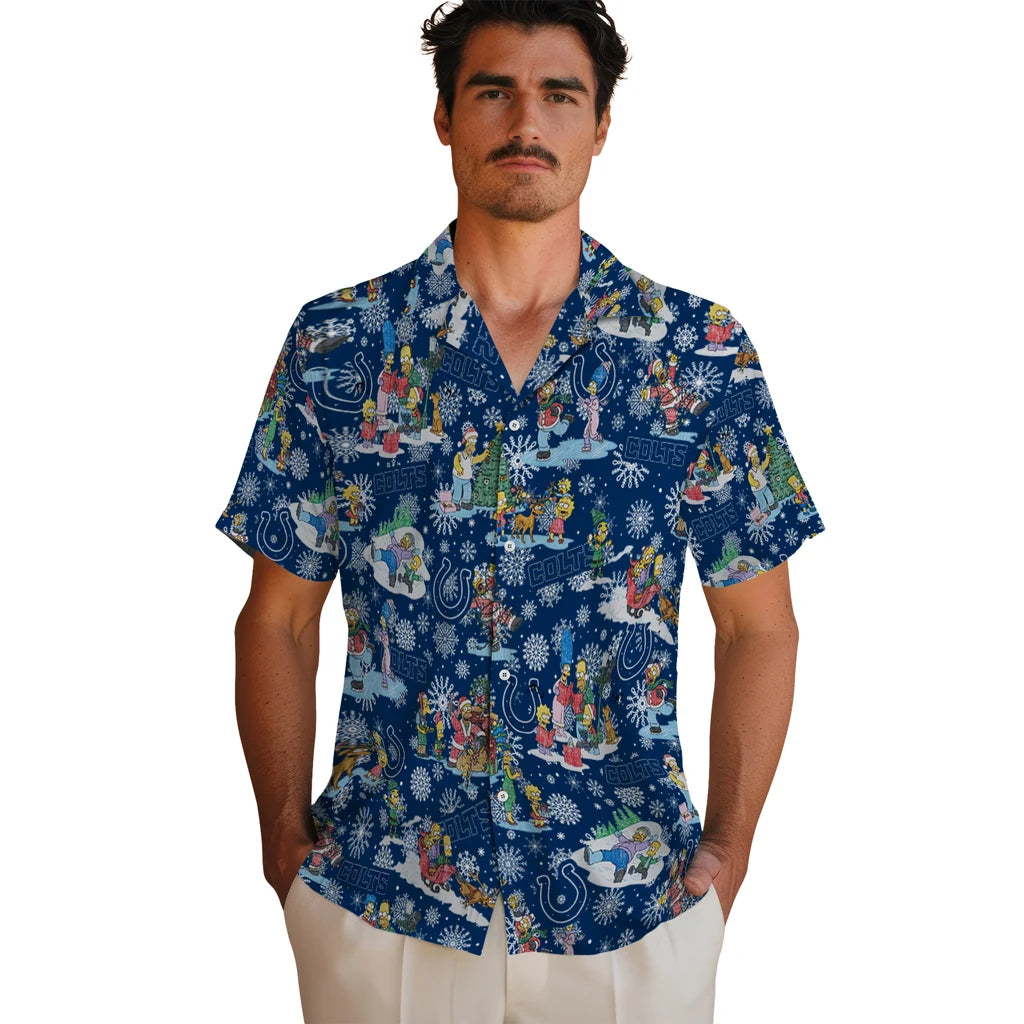 Indianapolis Colts Hawaiian Shirt - Simpsons Christmas | Hula Hawaiian Shirts