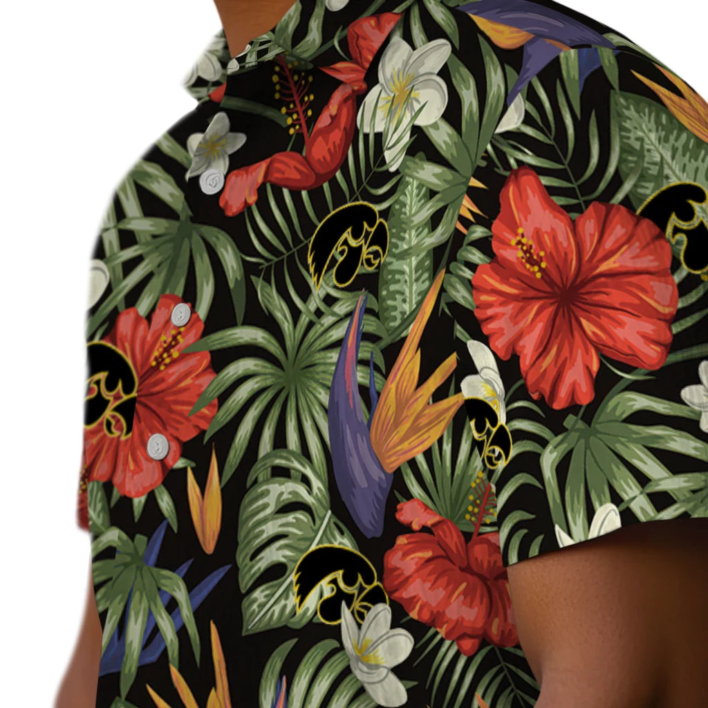 Iowa Hawkeyes Hawaiian Shirt - Hawaii Floral Hibiscus | Hula Hawaiian Shirts