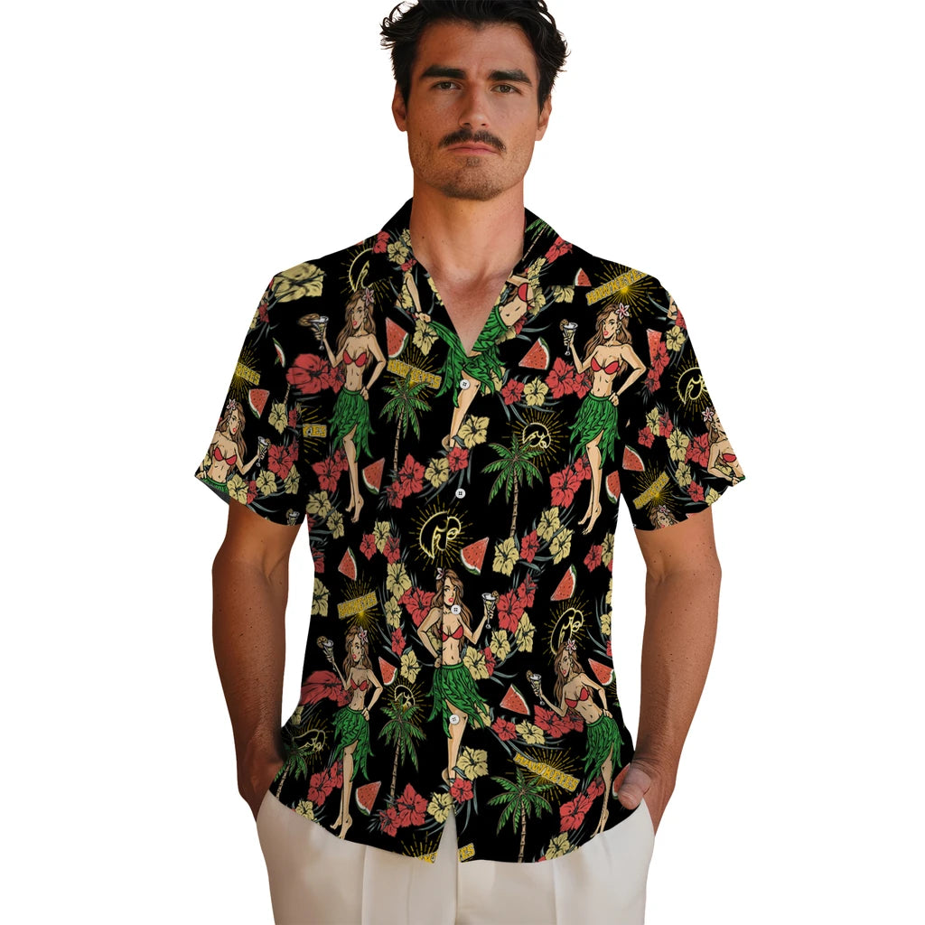 Iowa Hawkeyes Hawaiian Shirt - Hawaiian Girls Design | Hula Hawaiian Shirts