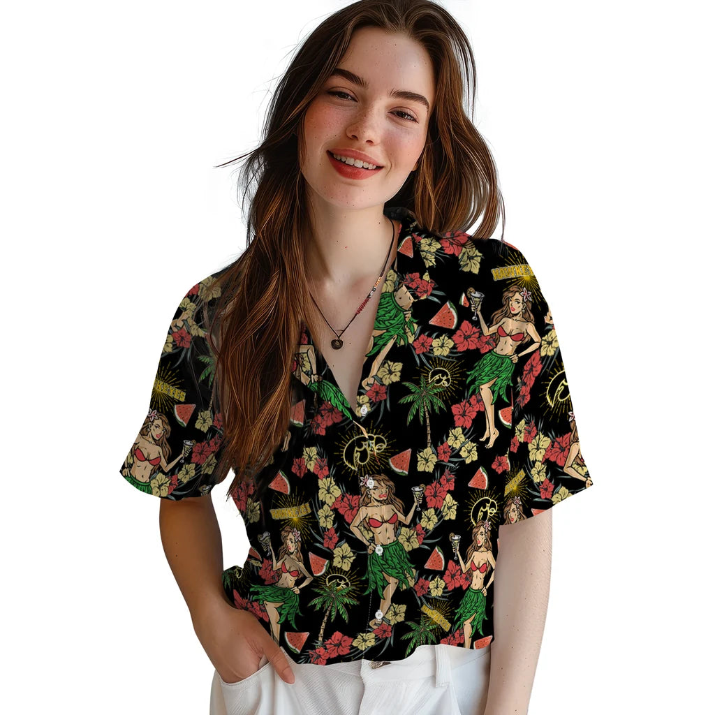 Iowa Hawkeyes Hawaiian Shirt - Hawaiian Girls Design | Hula Hawaiian Shirts