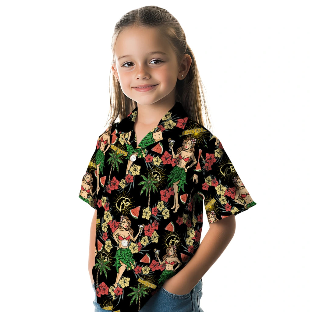 Iowa Hawkeyes Hawaiian Shirt - Hawaiian Girls Design | Hula Hawaiian Shirts