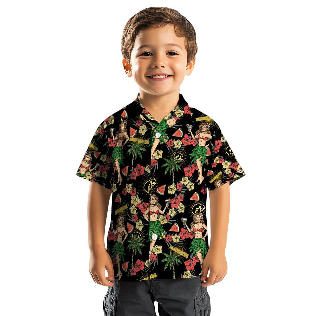 Iowa Hawkeyes Hawaiian Shirt - Hawaiian Girls Design | Hula Hawaiian Shirts