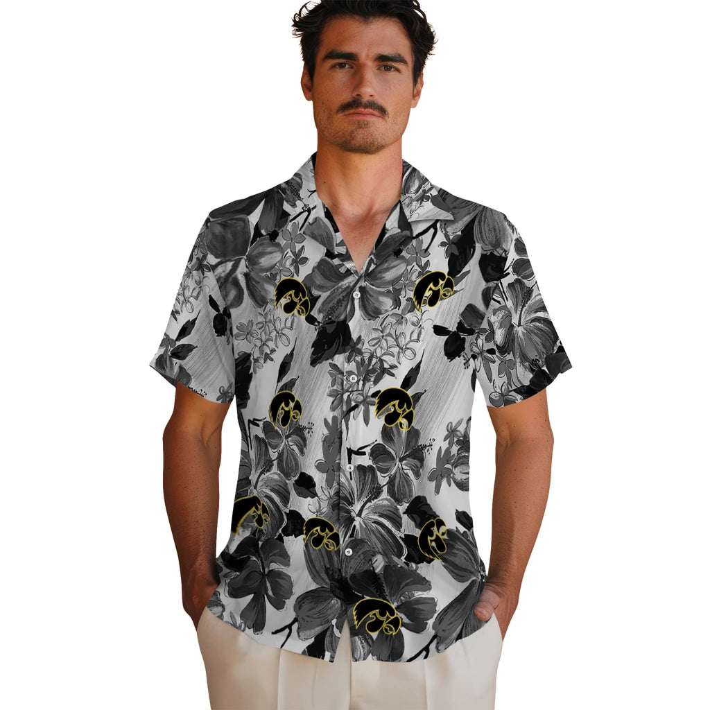 Iowa Hawkeyes Hawaiian Shirt - Hibiscus Arrangement | Hula Hawaiian Shirts