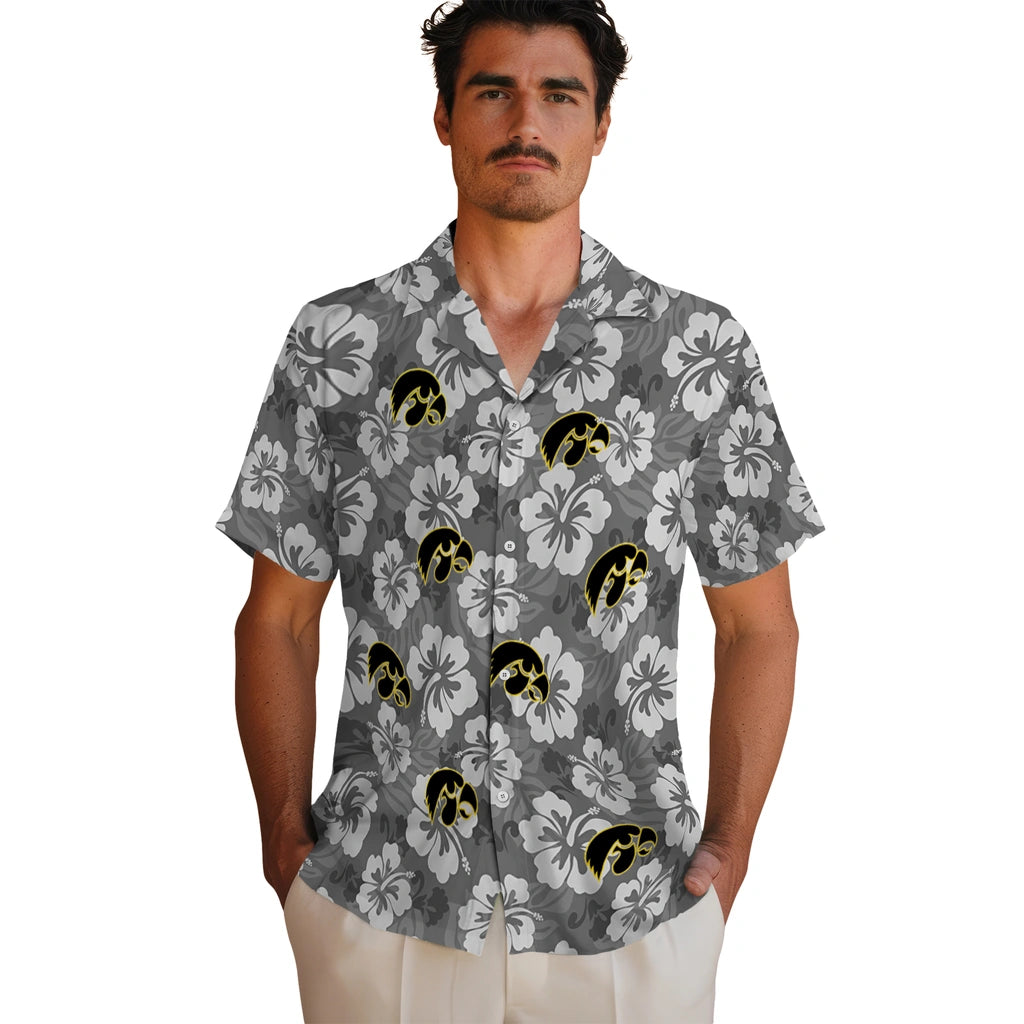 Iowa Hawkeyes Hawaiian Shirt - Hibiscus Cluster | Hula Hawaiian Shirts