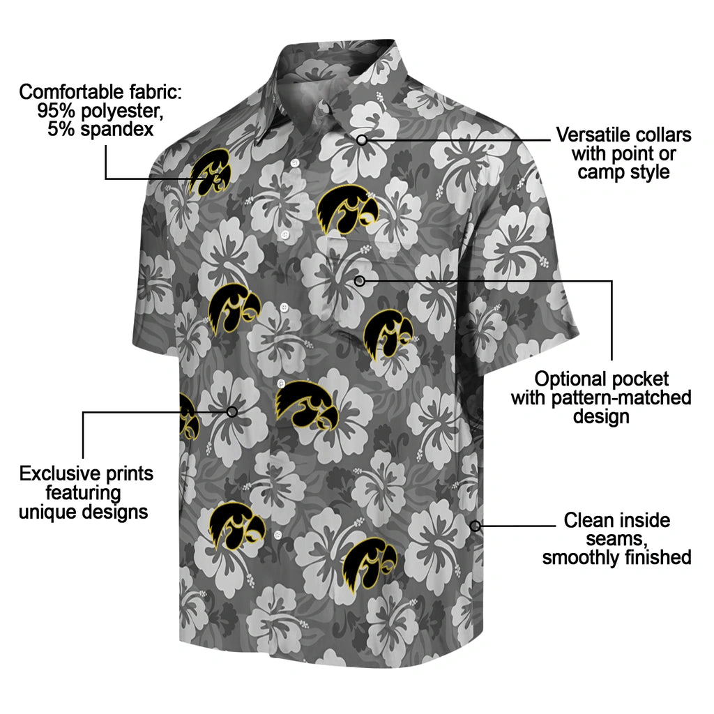Iowa Hawkeyes Hawaiian Shirt - Hibiscus Cluster | Hula Hawaiian Shirts