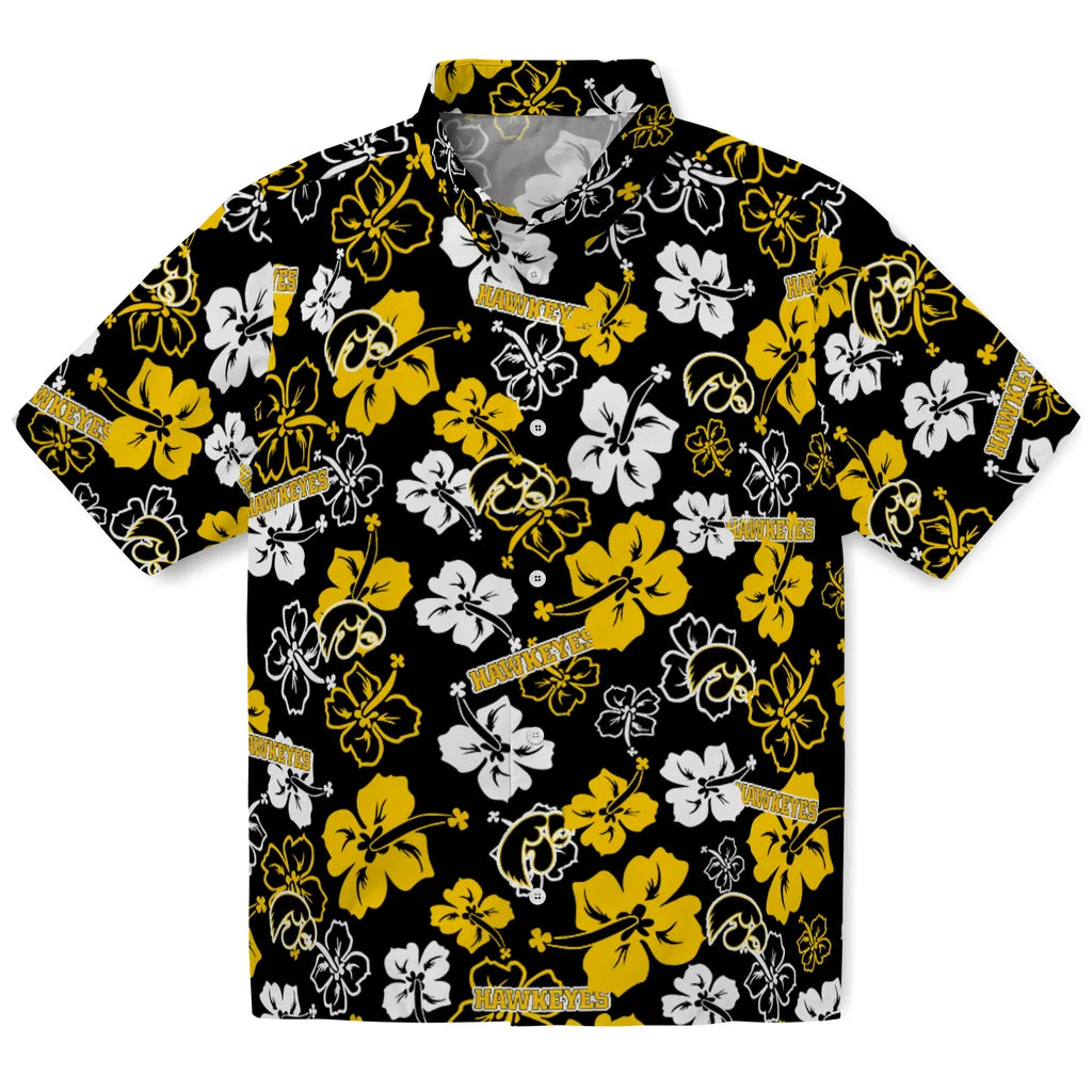 Iowa Hawkeyes Hawaiian Shirt - Hibiscus Flower Design | Hula Hawaiian Shirts
