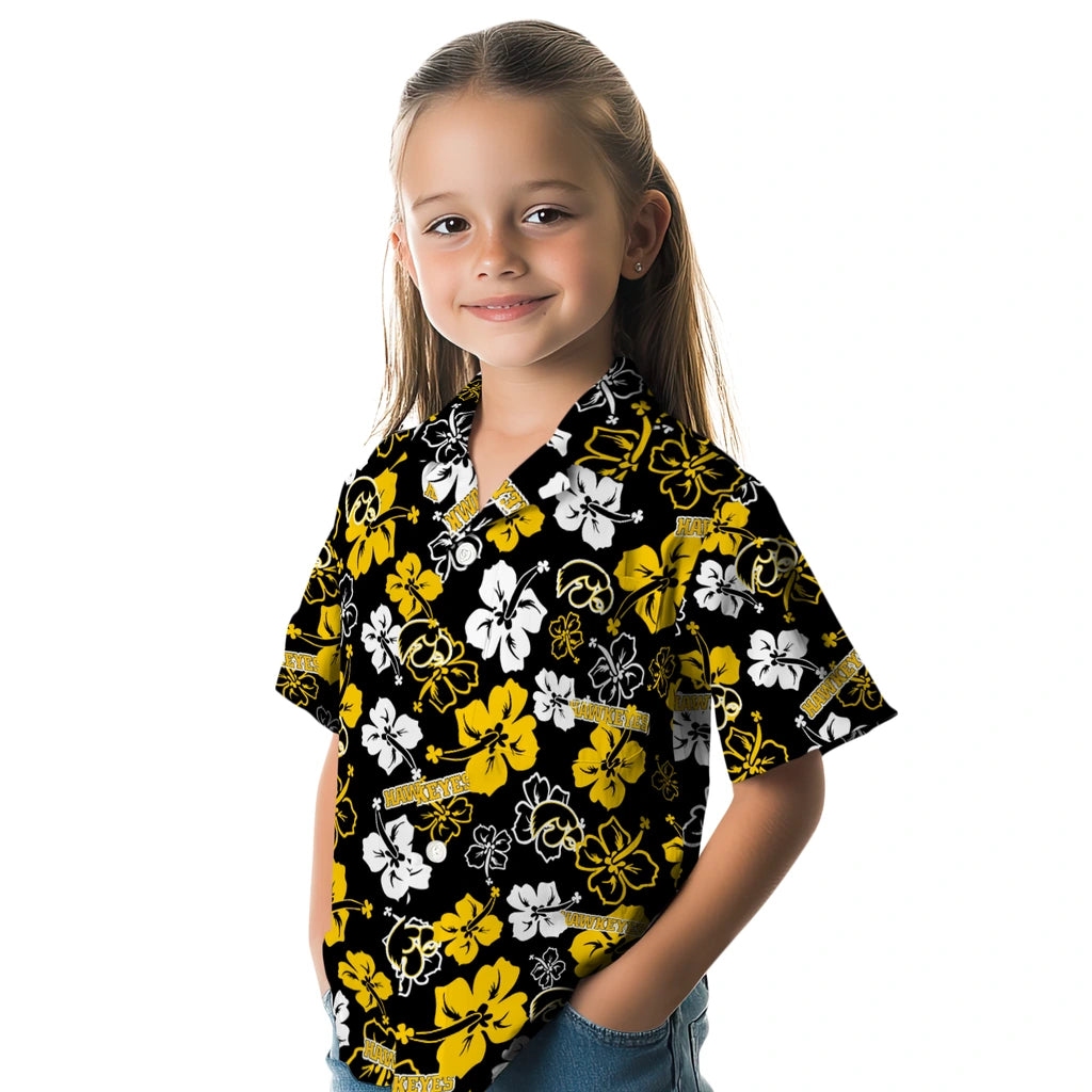 Iowa Hawkeyes Hawaiian Shirt - Hibiscus Flower Design | Hula Hawaiian Shirts