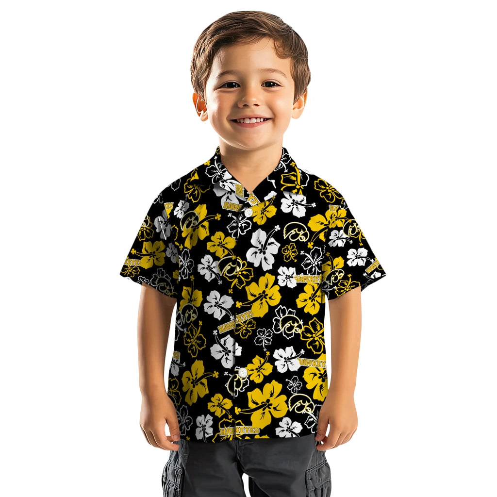 Iowa Hawkeyes Hawaiian Shirt - Hibiscus Flower Design | Hula Hawaiian Shirts