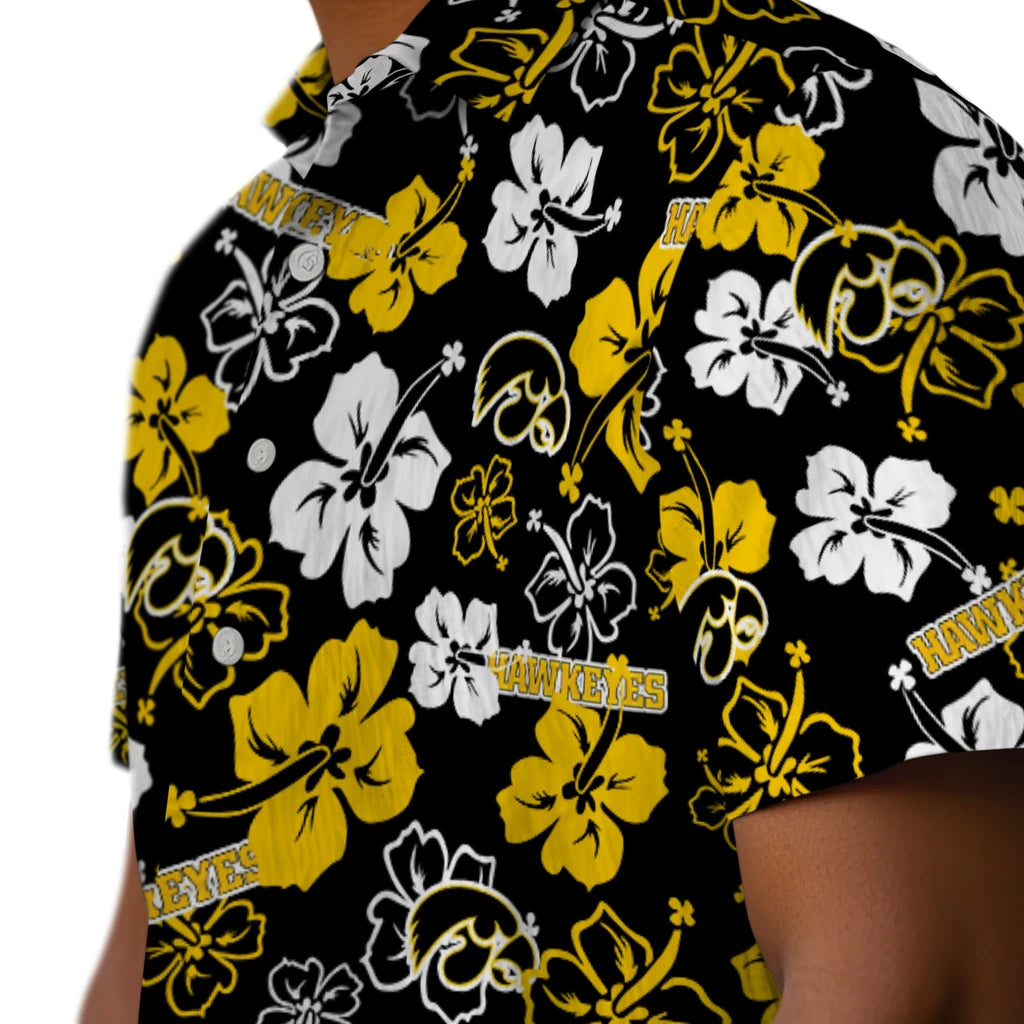 Iowa Hawkeyes Hawaiian Shirt - Hibiscus Flower Design | Hula Hawaiian Shirts