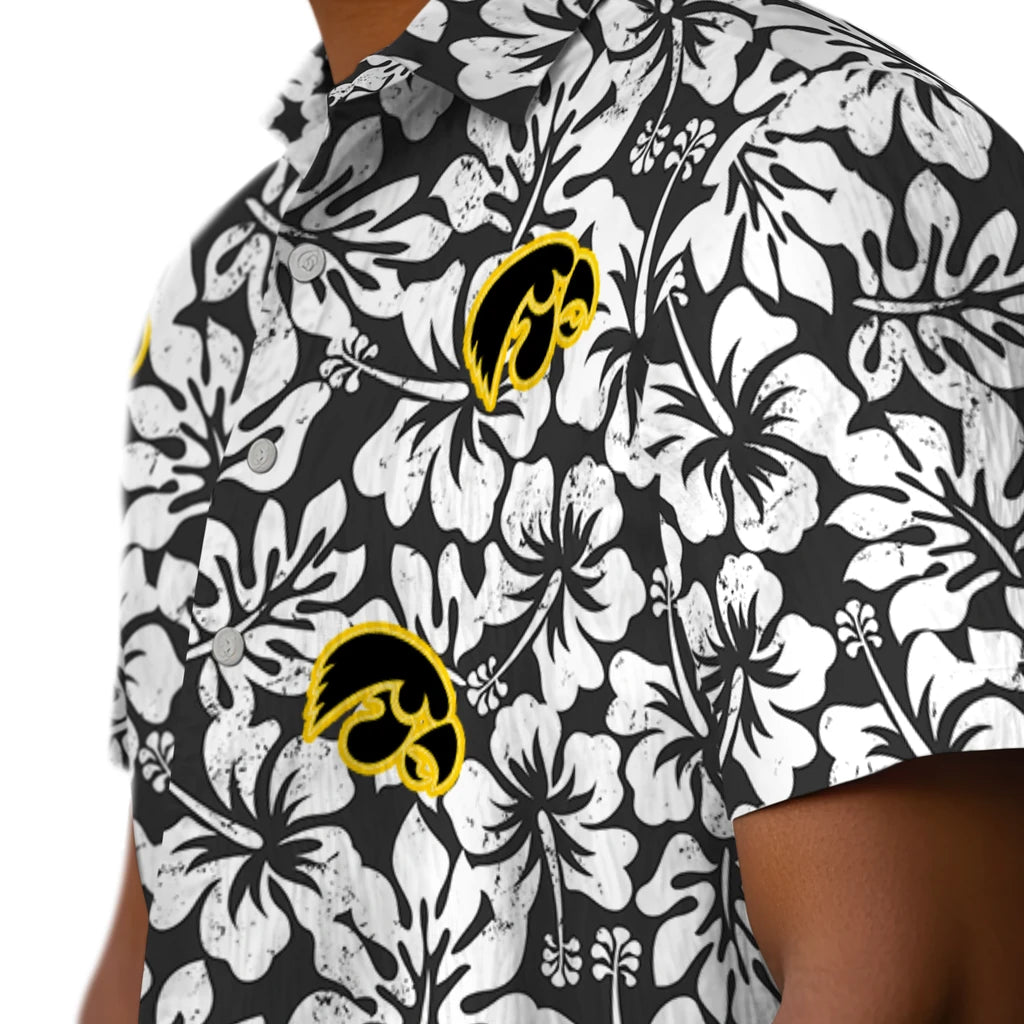 Iowa Hawkeyes Hawaiian Shirt - Hibiscus Motif | Hula Hawaiian Shirts