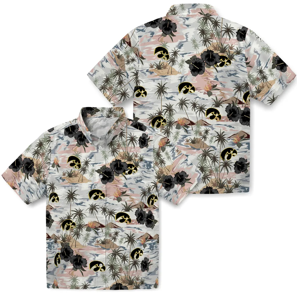 Iowa Hawkeyes Hawaiian Shirt - Hibiscus Seaside | Hula Hawaiian Shirts