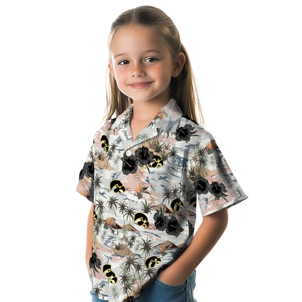 Iowa Hawkeyes Hawaiian Shirt - Hibiscus Seaside | Hula Hawaiian Shirts