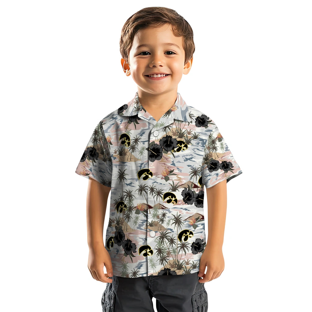 Iowa Hawkeyes Hawaiian Shirt - Hibiscus Seaside | Hula Hawaiian Shirts