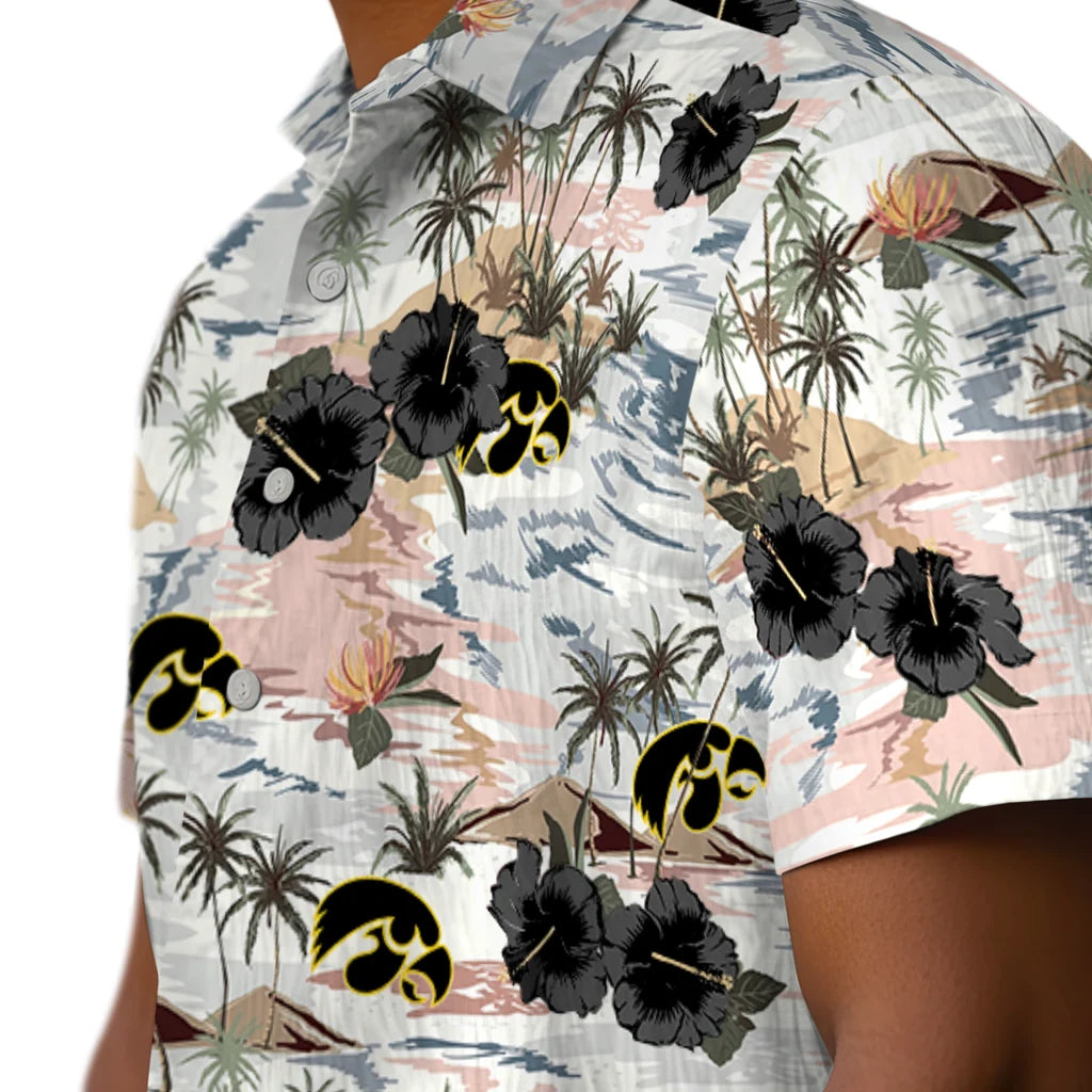 Iowa Hawkeyes Hawaiian Shirt - Hibiscus Seaside | Hula Hawaiian Shirts