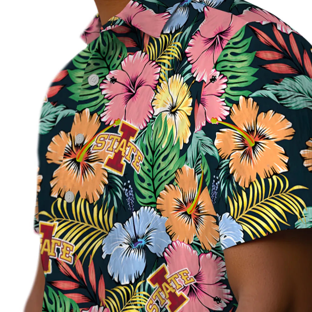 Iowa State Cyclones Hawaiian Shirt - Brilliant Hibiscus Garden | Hula Hawaiian Shirts