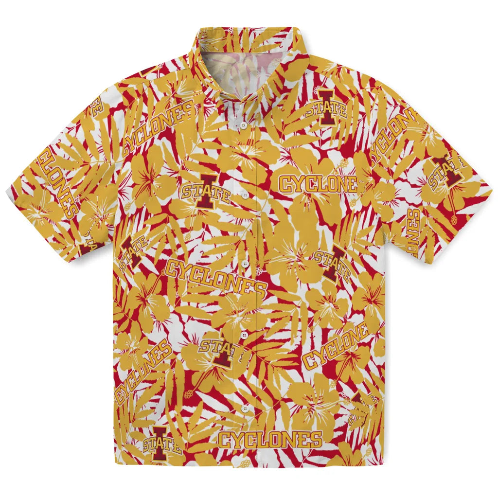 Iowa State Cyclones Hawaiian Shirt - Hibiscus Overlay | Hula Hawaiian Shirts