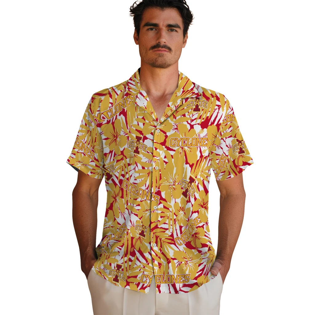 Iowa State Cyclones Hawaiian Shirt - Hibiscus Overlay | Hula Hawaiian Shirts
