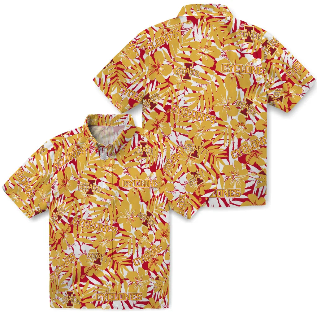 Iowa State Cyclones Hawaiian Shirt - Hibiscus Overlay | Hula Hawaiian Shirts