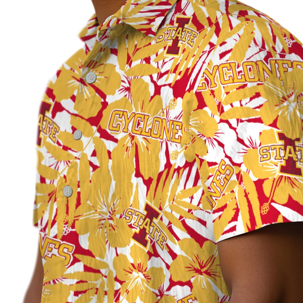 Iowa State Cyclones Hawaiian Shirt - Hibiscus Overlay | Hula Hawaiian Shirts