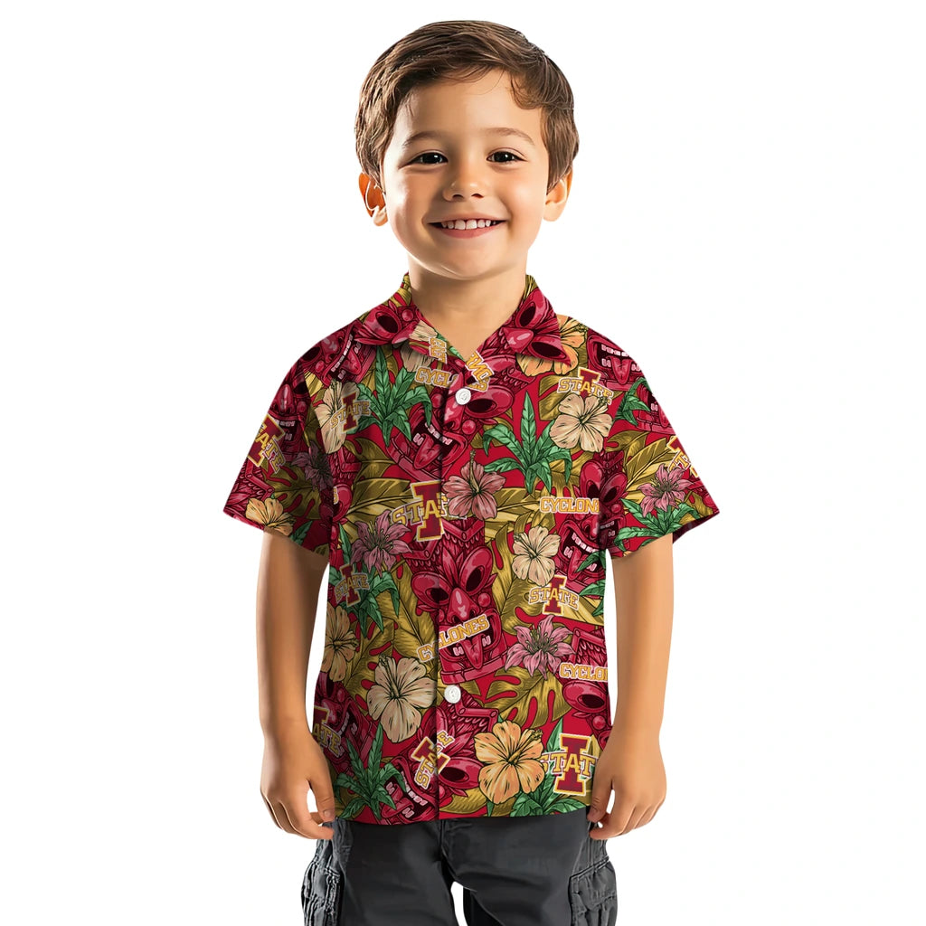 Iowa State Cyclones Hawaiian Shirt - Hibiscus Tiki Jungle | Hula Hawaiian Shirts
