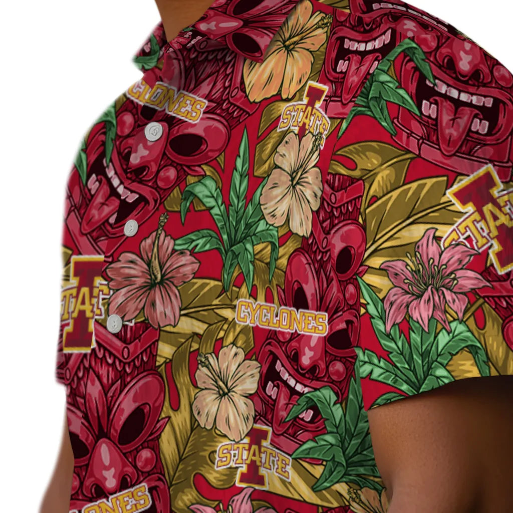 Iowa State Cyclones Hawaiian Shirt - Hibiscus Tiki Jungle | Hula Hawaiian Shirts