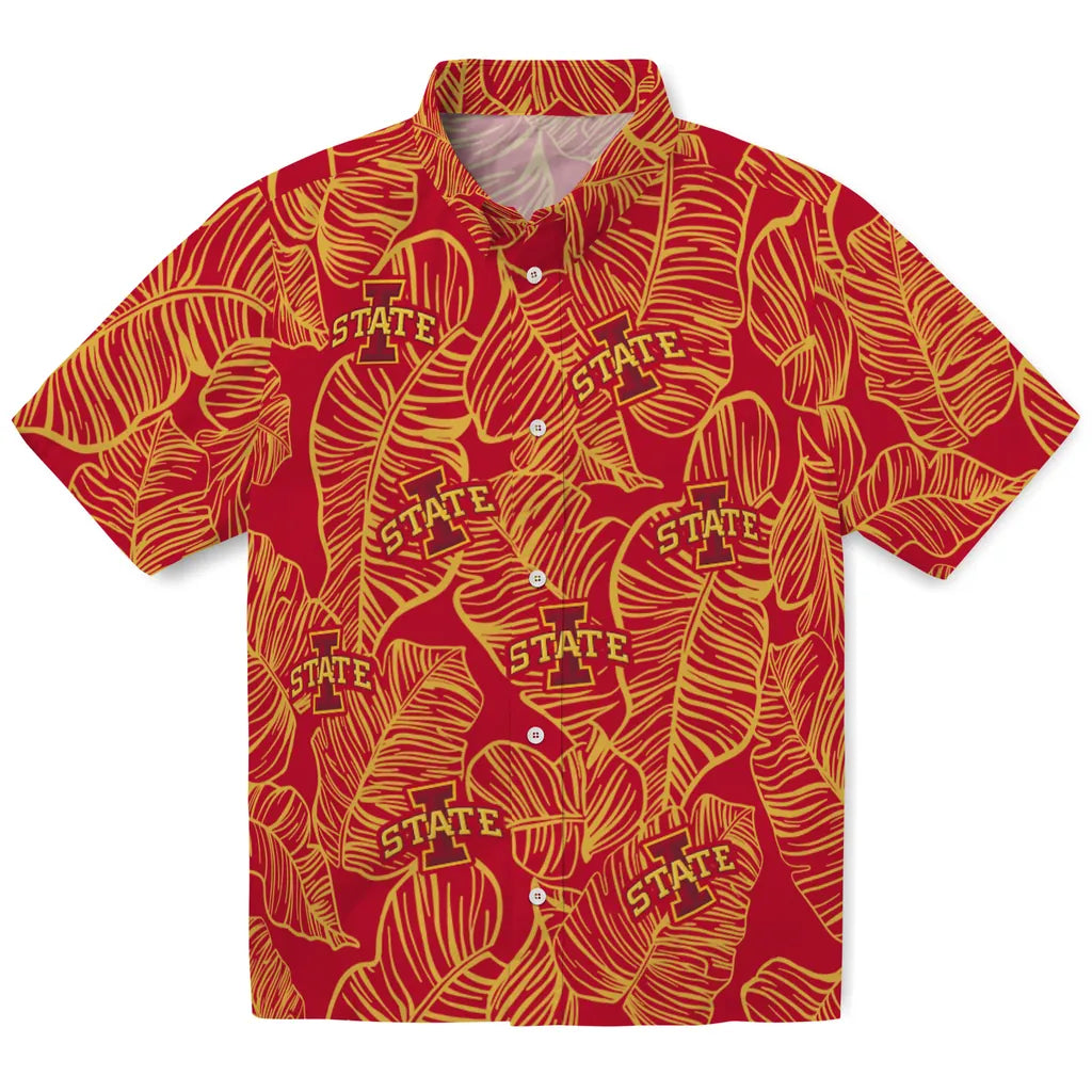 Iowa State Cyclones Hawaiian Shirt - Leaf Outline | Hula Hawaiian Shirts
