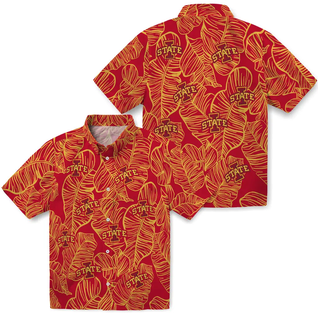 Iowa State Cyclones Hawaiian Shirt - Leaf Outline | Hula Hawaiian Shirts