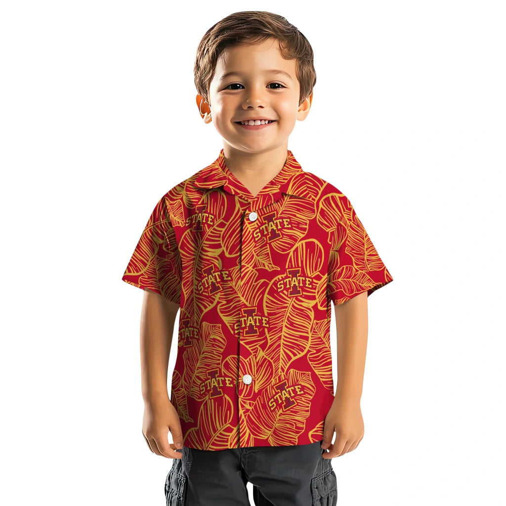 Iowa State Cyclones Hawaiian Shirt - Leaf Outline | Hula Hawaiian Shirts